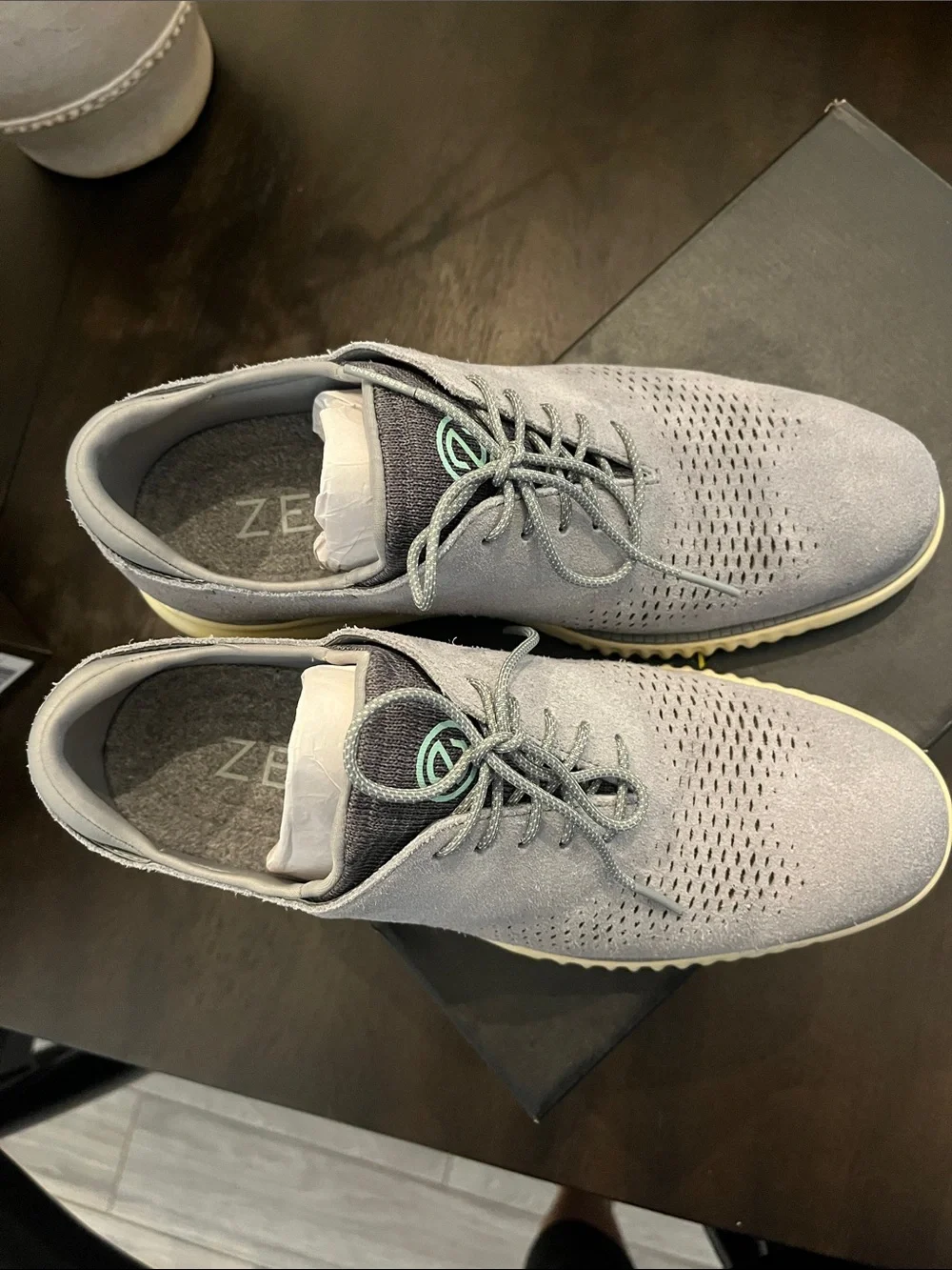 Cole Hans Men's Grey Suede Lace-Up Sneakers